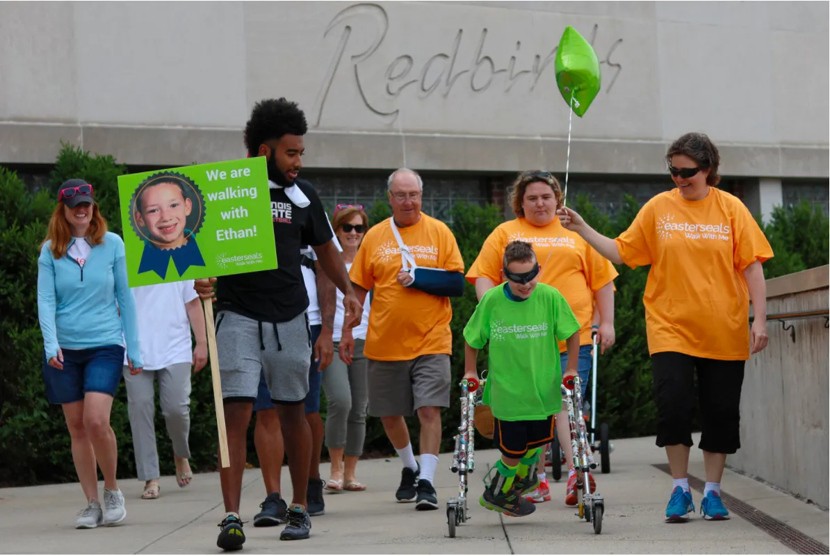 Easterseals people participating in a walking event.