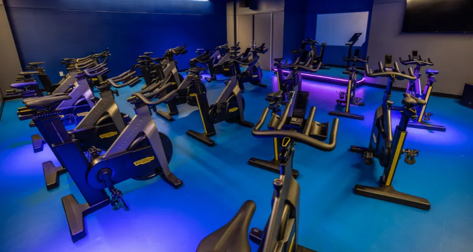 A picture of the YMCA's Cycling Studio.
